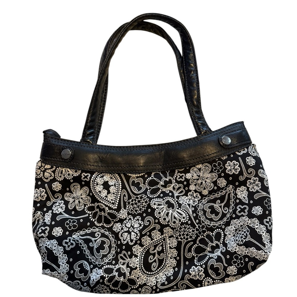 Thirty-One Paisley Skirt Purse Black and White Shoulder Bag - Picture 3 of 5